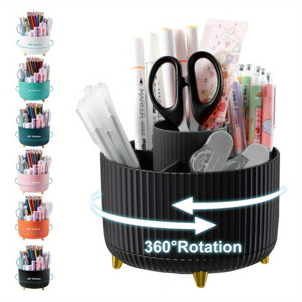 5-Slot Rotating Desk Organizer with Large Storage Capacity in 7 Colors