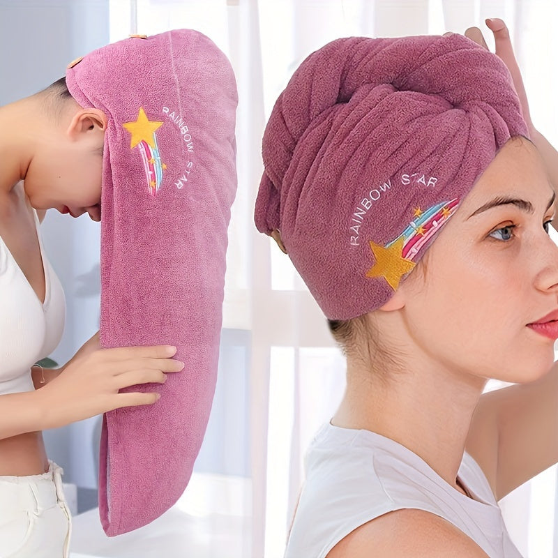 Women Coral Fleece Hair Towel Wrap Quick-Dry Absorbent Shower Cap