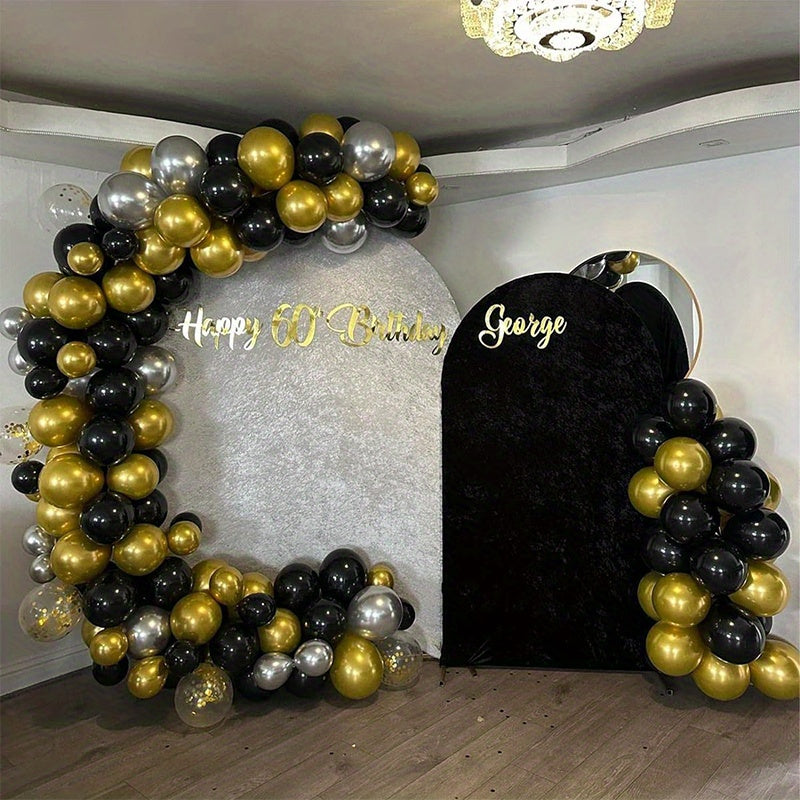 50 ta qora va oltin konfeti lateks sharlari to'plami turli tadbirlar va bezaklar uchun. To'ylar, tug'ilgan kunlar, yubileylarga, bitiruvlarga, bayramlarga, Onalar kuniga, ichki/tashqi tadbirlarga va uy bezaklariga juda mos keladi.