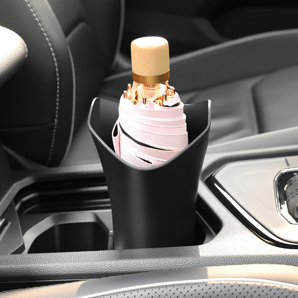 Durable Car Organizer with Umbrella Bin and Cup Holder for Tidy Drive