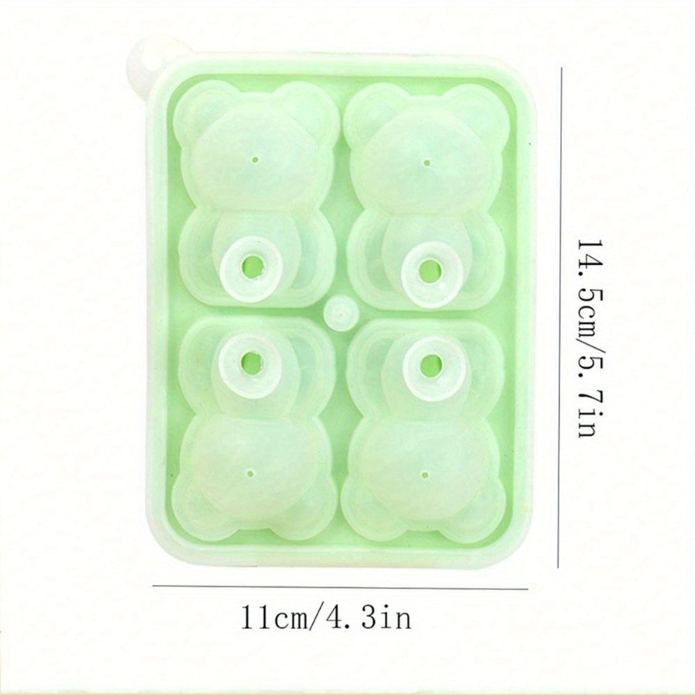 Silicone Bear Ice Cube Tray for Popsicles and Ice Cream Bars, Reusable