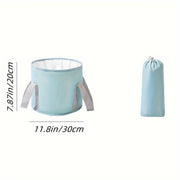 Portable Collapsible Foot Bath Basin Light Blue with Gray Interior for Travel Camping and Relaxation
