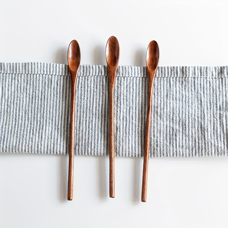 Wooden Coffee Scoop with Long Handle for Tea Honey Mixing Natural Kitchen Utensil