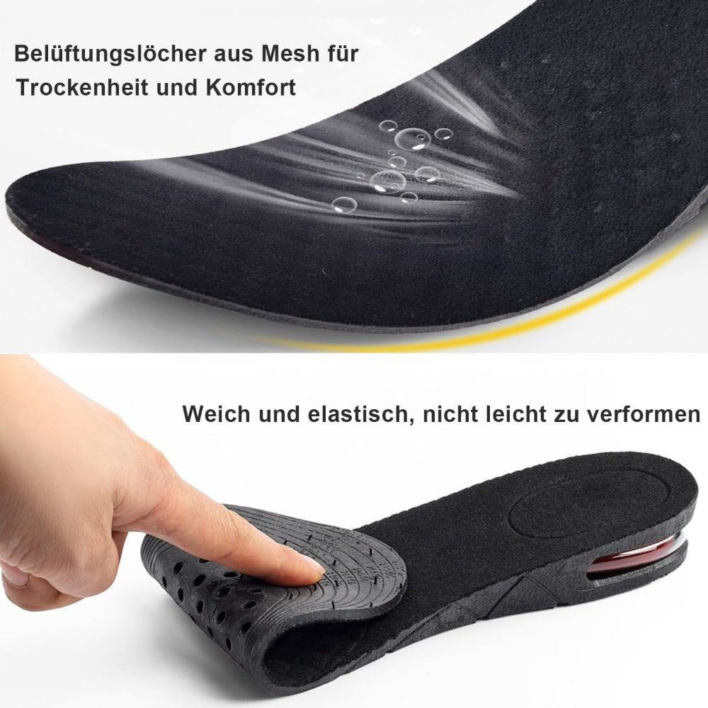 Unisex Adjustable Insoles 4-Layer PU Leather Height Elevation 3-9cm