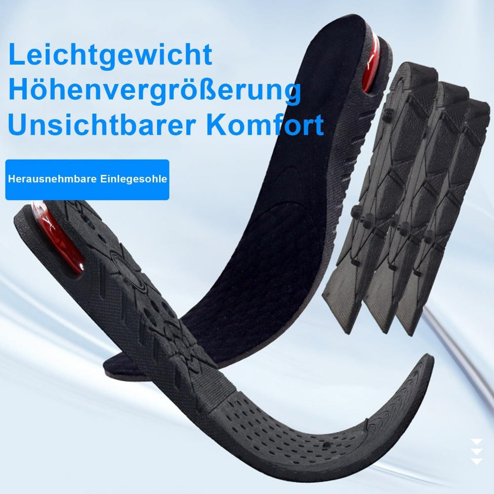 Unisex Adjustable Insoles 4-Layer PU Leather Height Elevation 3-9cm