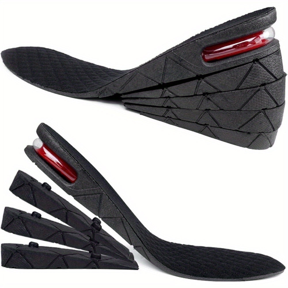 Unisex Adjustable Insoles 4-Layer PU Leather Height Elevation 3-9cm
