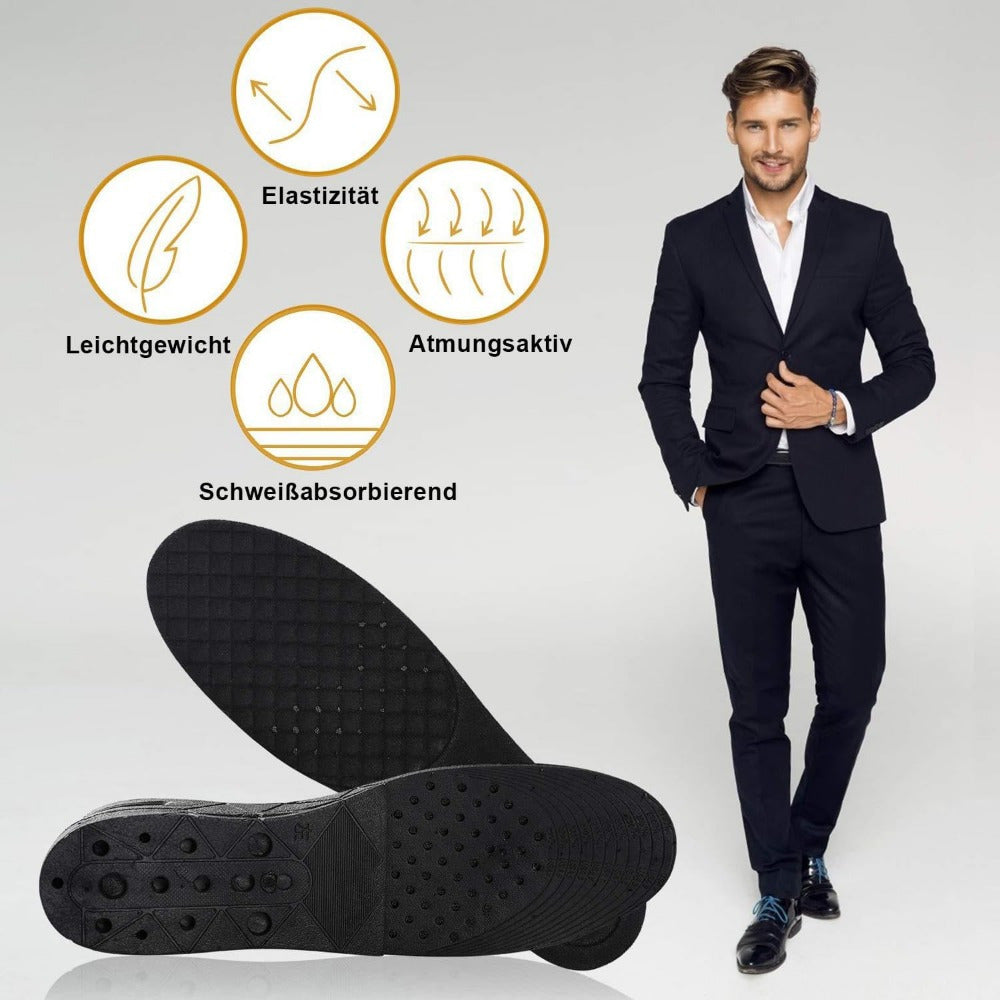 Unisex Adjustable Insoles 4-Layer PU Leather Height Elevation 3-9cm