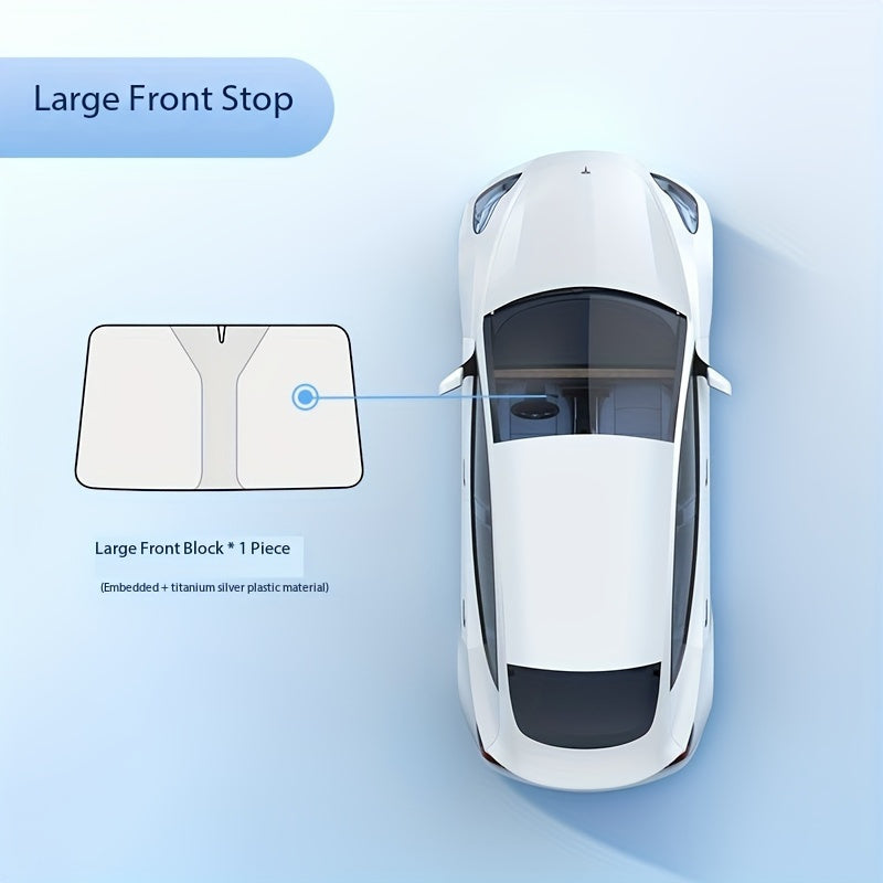 Складная солнцезащитная шторка из титана серебристого цвета для переднего стекла автомобиля с сумкой для хранения