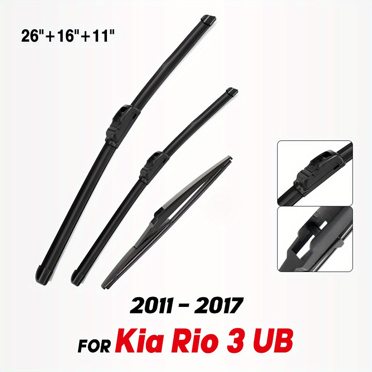 Oldindan va orqa shisha oynasi uchun shisha oynasi qopqog'i to'plami Kia Rio 3 UB 2011-2017 Natural Rubber