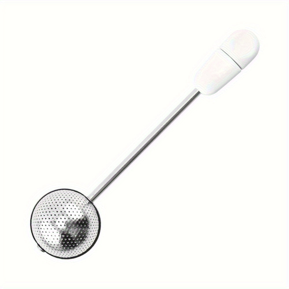 Stainless Steel Tea Infuser with Long Handle, Fine Mesh, Reusable for Loose Leaf Green Tea