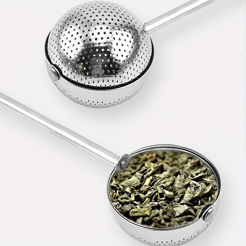 Stainless Steel Tea Infuser with Long Handle, Fine Mesh, Reusable for Loose Leaf Green Tea