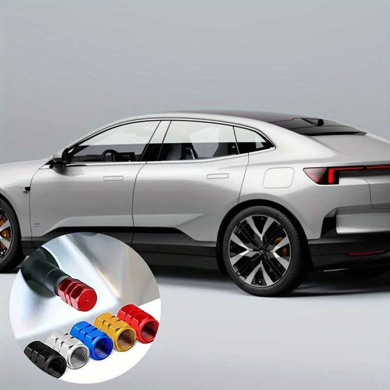 4Pcs Aluminum Alloy Tire Valve Caps for Cars Motorcycles Trucks Dustproof