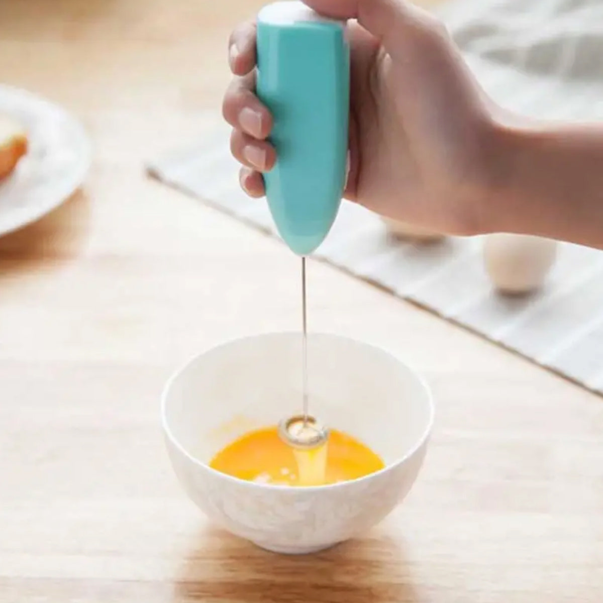 Electric Stainless Steel Milk Frother Mini Portable Cappuccino Maker Coffee Creamer Mixer