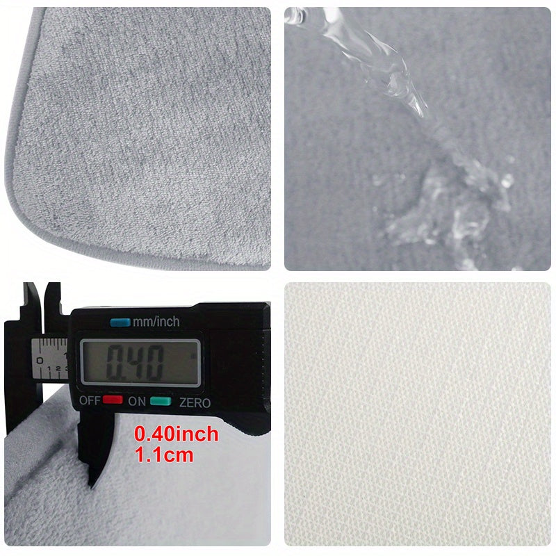 600GSM flanel poliesterdan tayyorlangan, PVC orqa qismi bilan, sirpanmaydigan hammom gilami, tez quriydi, yumshoq va plush, hammom uchun, mashinada yuvish mumkin, eshik kirish joyi yoki balkon uchun mukammal.