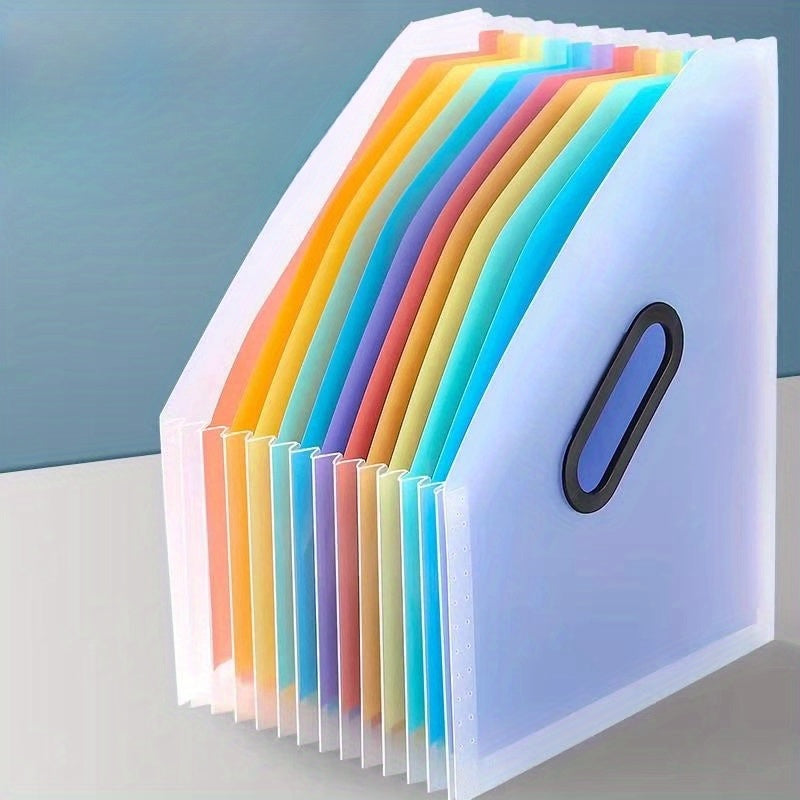 Plastic Accordion File Organizer with Handle for Study Material Storage