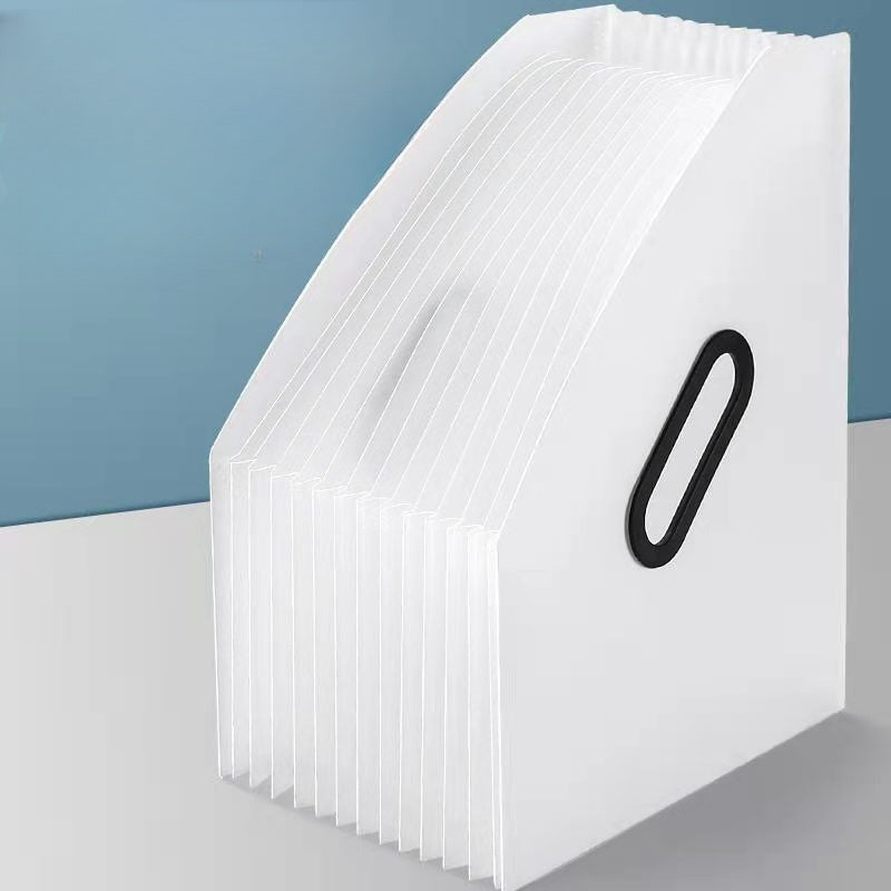 Plastic Accordion File Organizer with Handle for Study Material Storage