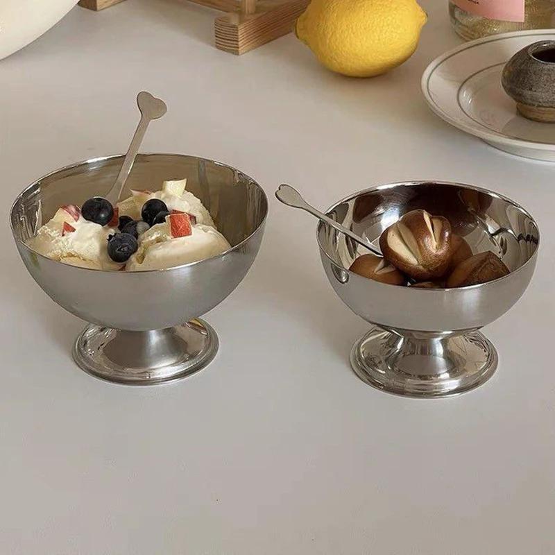 Copa de postre de acero inoxidable para helado, ensalada de frutas, aperitivos 8oz