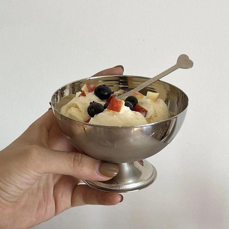 Copa de postre de acero inoxidable para helado, ensalada de frutas, aperitivos 8oz
