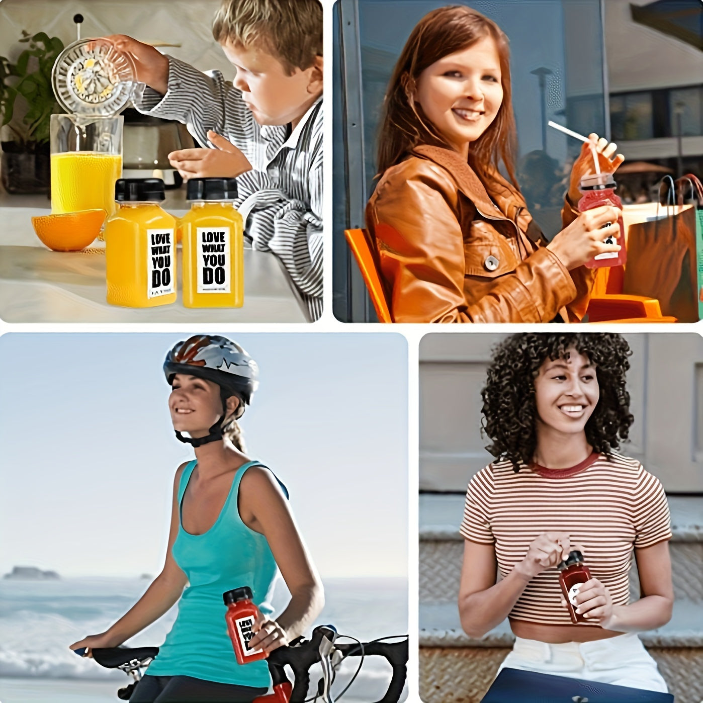 Leak-Proof Clear Plastic Juice Bottles, Recyclable, Bulk Pack of 5 to 10