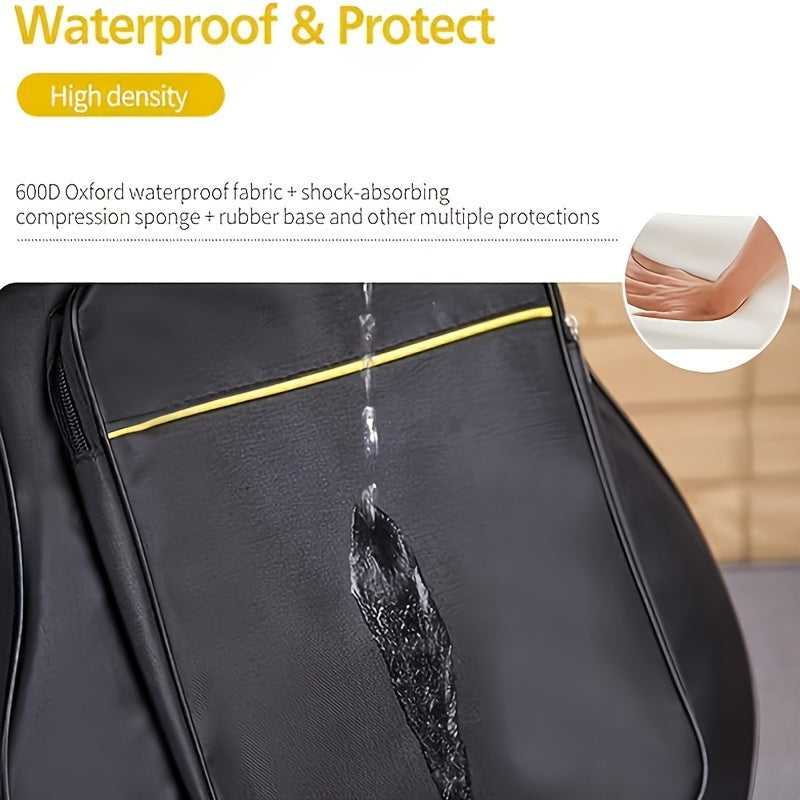 Estuche de guitarra de tela Oxford negra para guitarras acústicas y clásicas con acolchado grueso