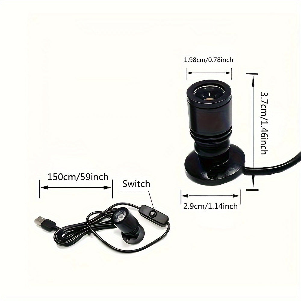 Mini Aluminum LED Spotlight 5V with 149.96cm Cable for Display and Cabinet Lighting