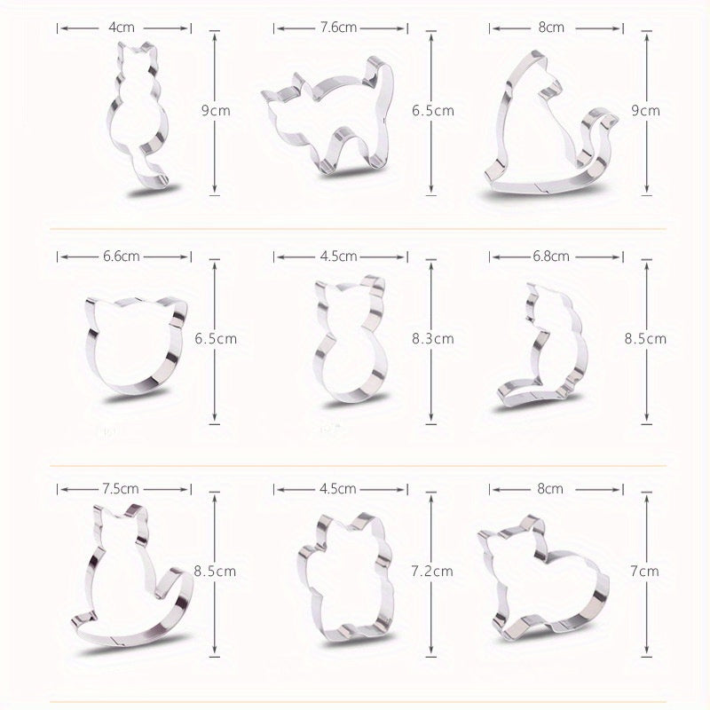 Stainless Steel Kitten Cookie Mold Mousse Ring Fruit Cutting Tool for Baking