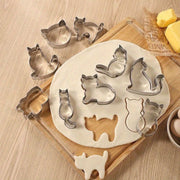 Stainless Steel Kitten Cookie Mold Mousse Ring Fruit Cutting Tool for Baking