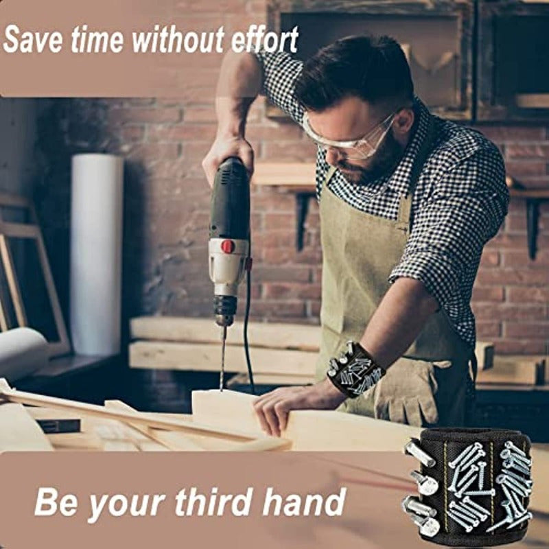 Magnetic Wristband Adjustable Heavy-Duty Fabric Handyman Tool Organizer