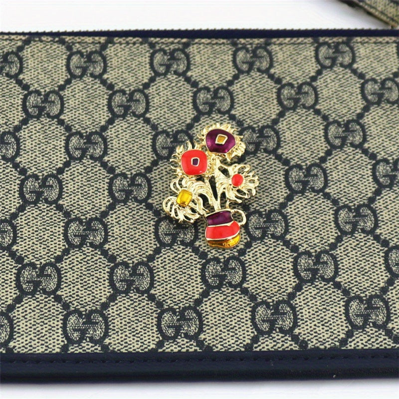 Vintage Sunflower Enamel Brooch with Rhinestones for Dresses and Party Attire