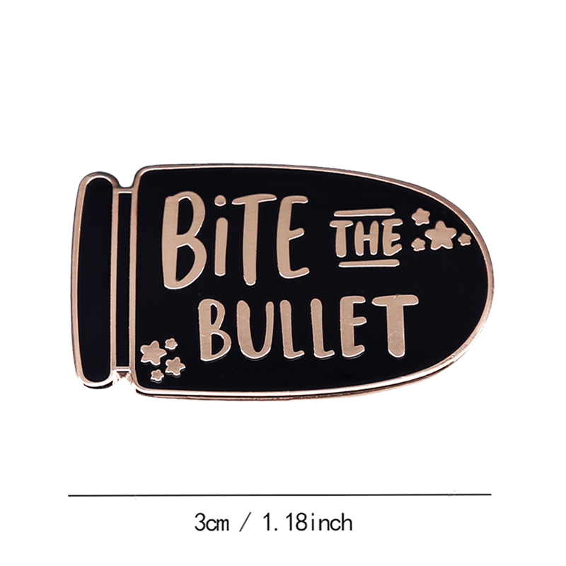 Enamel Pin Bite the Bullet Christmas Brooch for Jackets Bags Clothes Hats