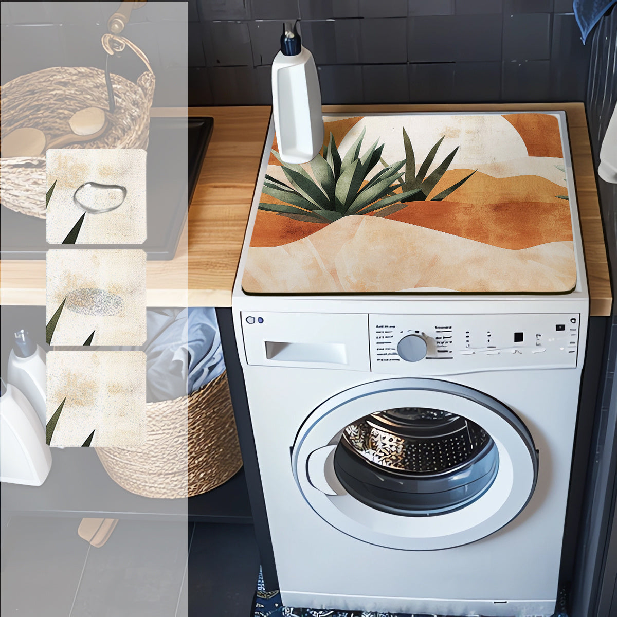 Dust Cover for Washing Machine 60cm x 50cm Bohemian Sun and Agave Design