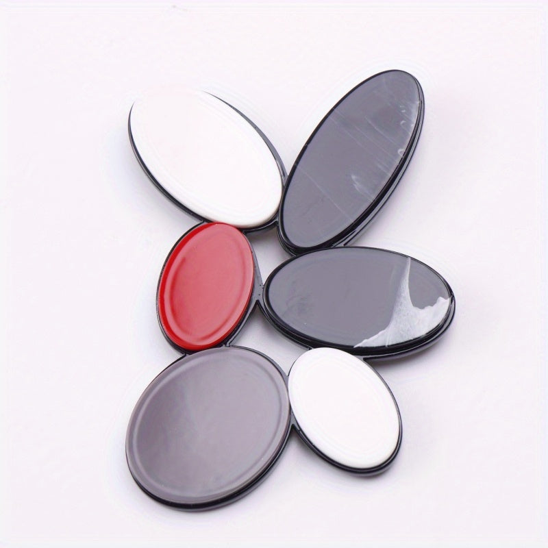 Elegant Acrylic Flower Brooch Pin Oval Non-Slip Fashion Accessory for Women