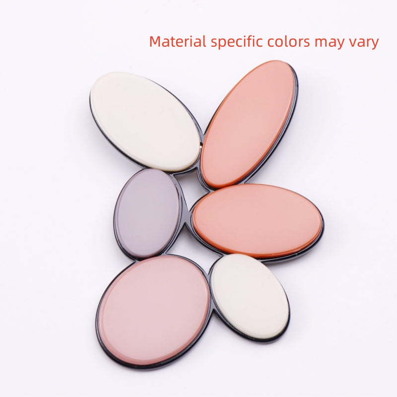 Elegant Acrylic Flower Brooch Pin Oval Non-Slip Fashion Accessory for Women