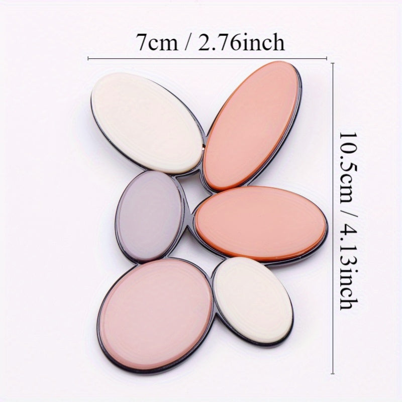 Elegant Acrylic Flower Brooch Pin Oval Non-Slip Fashion Accessory for Women