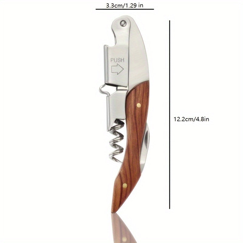 Yuqori sifatli zanglamas po'latdan yasalgan lever qopqog'i, uyda va restoranlarda foydalanish uchun ideal yog'och tutqichi bilan.