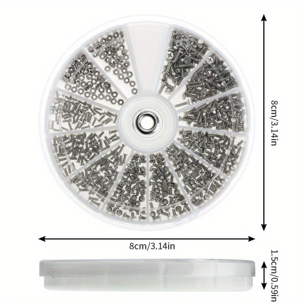600pcs Small Stainless Steel Screws with Screwdrivers for Electronics Watch Glasses Repair