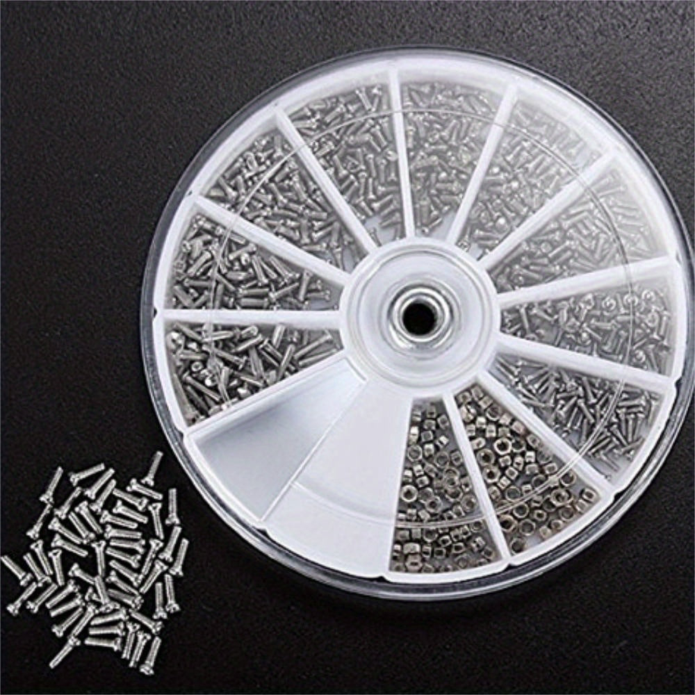 600pcs Small Stainless Steel Screws with Screwdrivers for Electronics Watch Glasses Repair