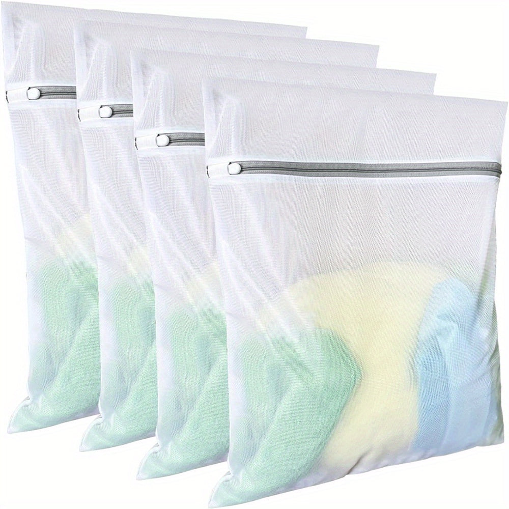 4-Piece Mesh Laundry Bag Set for Delicate Clothing Storage and Washing