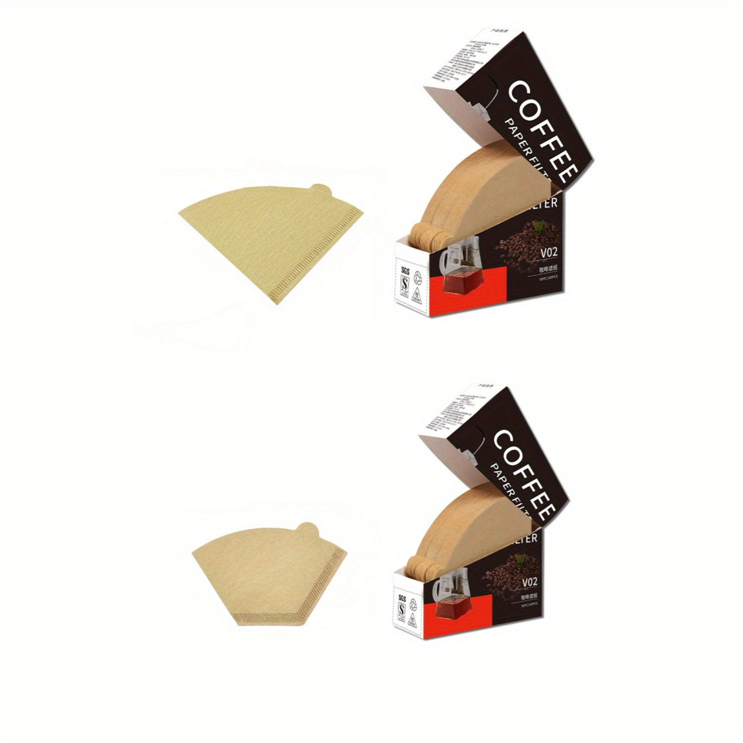 Filtros de papel para café de 50 unidades, ajuste universal, múltiples tamaños para hogar y restaurante
