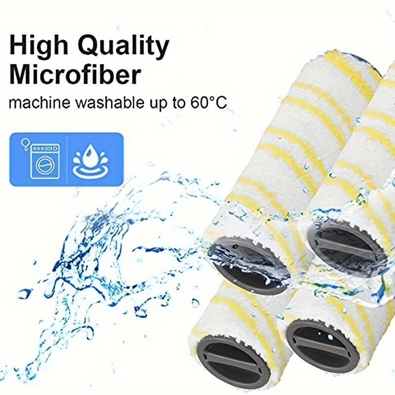 Set of 4 Floor Sweeper Roller Brush Accessories for Electric Floor Cleaners