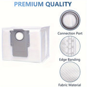 Mustahkam Plastik/Ta'kib Material 8 dona Katta Hajmli Bir Martalik Bo'shliq Chang Sumkalari Roborock Q5, Q7, S7 Max va Boshqalar uchun - Ultra, S8+ va S8 Pro modellari bilan mos keladi