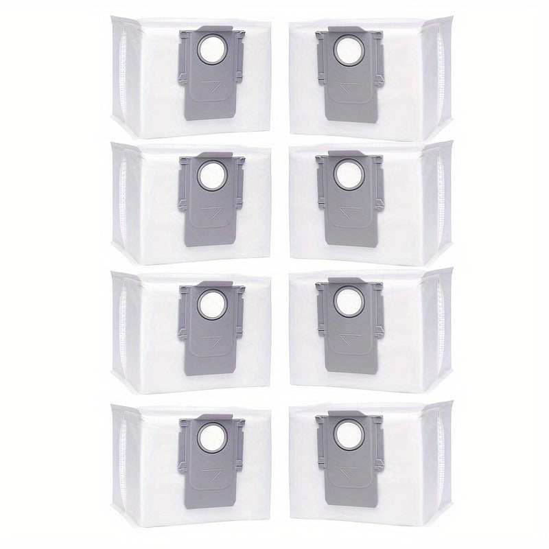 Mustahkam Plastik/Ta'kib Material 8 dona Katta Hajmli Bir Martalik Bo'shliq Chang Sumkalari Roborock Q5, Q7, S7 Max va Boshqalar uchun - Ultra, S8+ va S8 Pro modellari bilan mos keladi