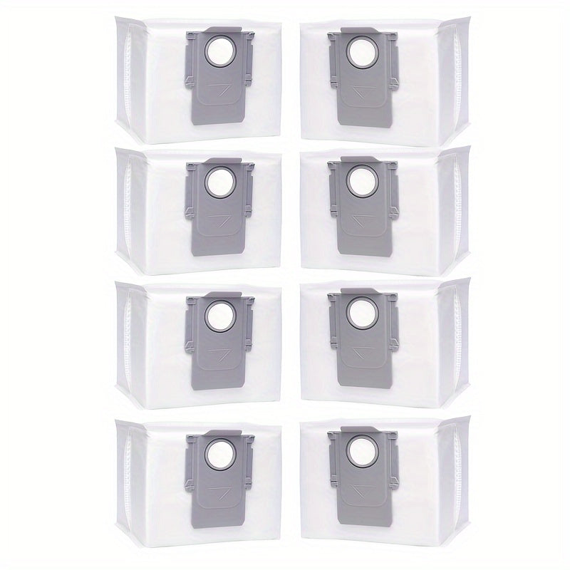 Mustahkam Plastik/Ta'kib Material 8 dona Katta Hajmli Bir Martalik Bo'shliq Chang Sumkalari Roborock Q5, Q7, S7 Max va Boshqalar uchun - Ultra, S8+ va S8 Pro modellari bilan mos keladi