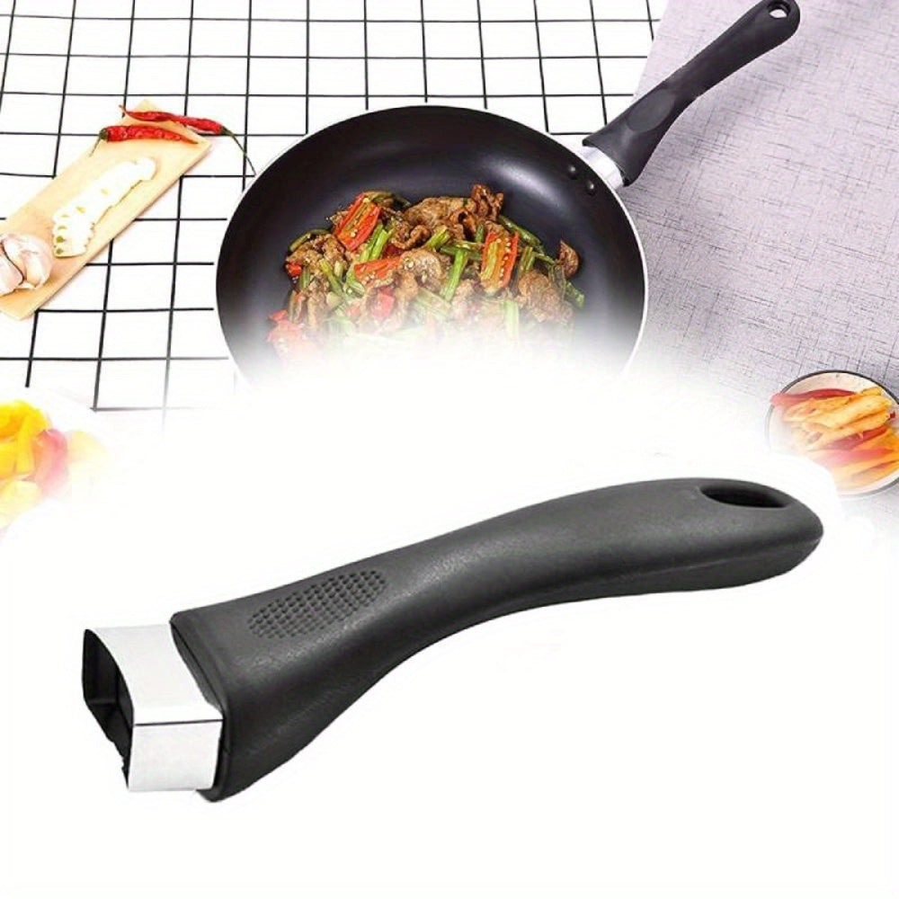 Silicone Non-Slip Pot Handle Grip Black Long Replacement for Saucepan Frying Pan