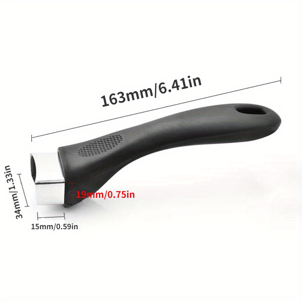 Silicone Non-Slip Pot Handle Grip Black Long Replacement for Saucepan Frying Pan