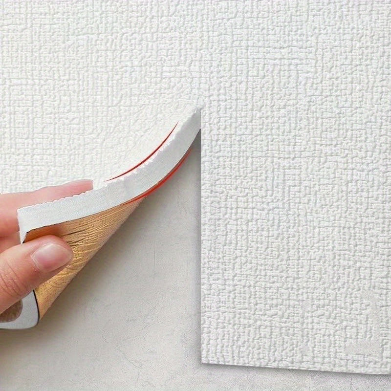 5M Self-Adhesive Linen Wallpaper 3D Textured Waterproof Washable for Bedroom and Rental Renovation