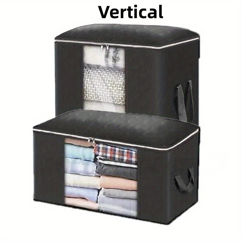 Cloth Storage Bag with Clear Window for Quilts Blankets and Clothing Foldable Organizer Bedroom Storage