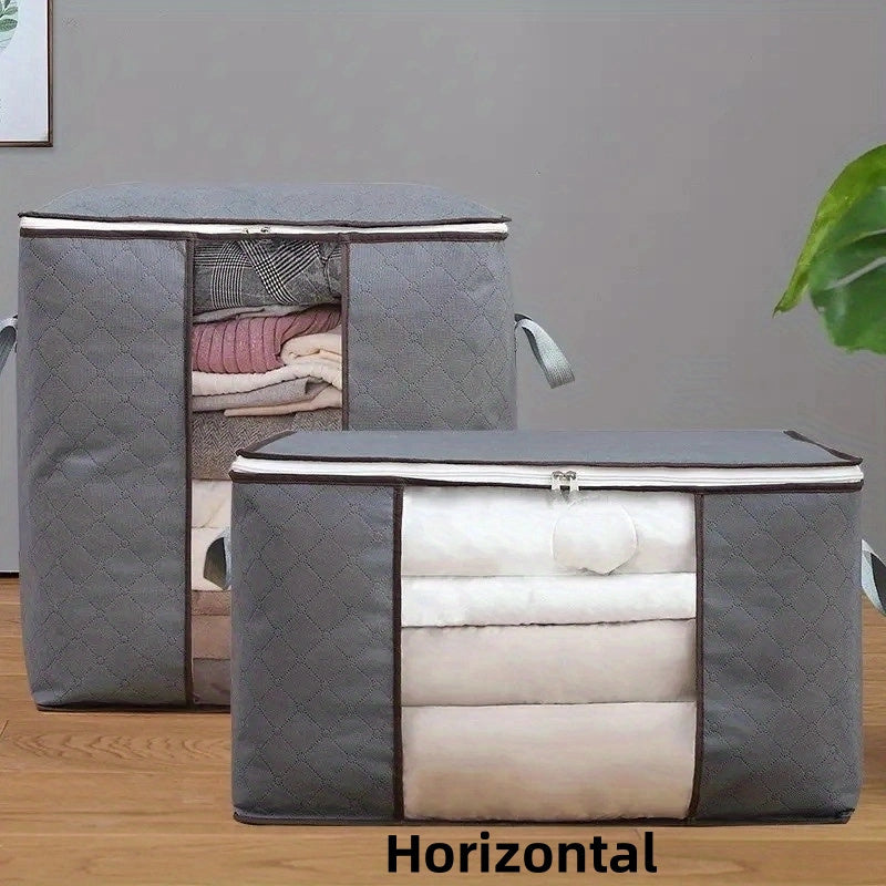 Cloth Storage Bag with Clear Window for Quilts Blankets and Clothing Foldable Organizer Bedroom Storage