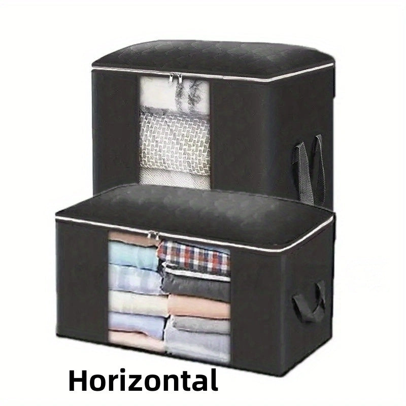 Cloth Storage Bag with Clear Window for Quilts Blankets and Clothing Foldable Organizer Bedroom Storage