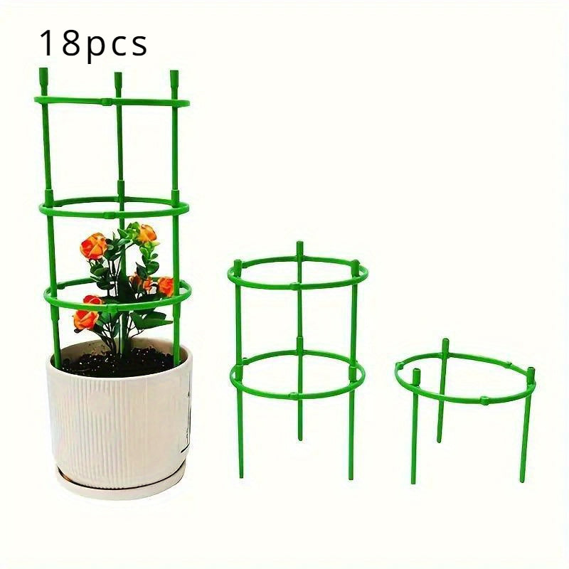 18-Piece Stackable Flower Pot Plant Stand with 3 Layers and Support Rings